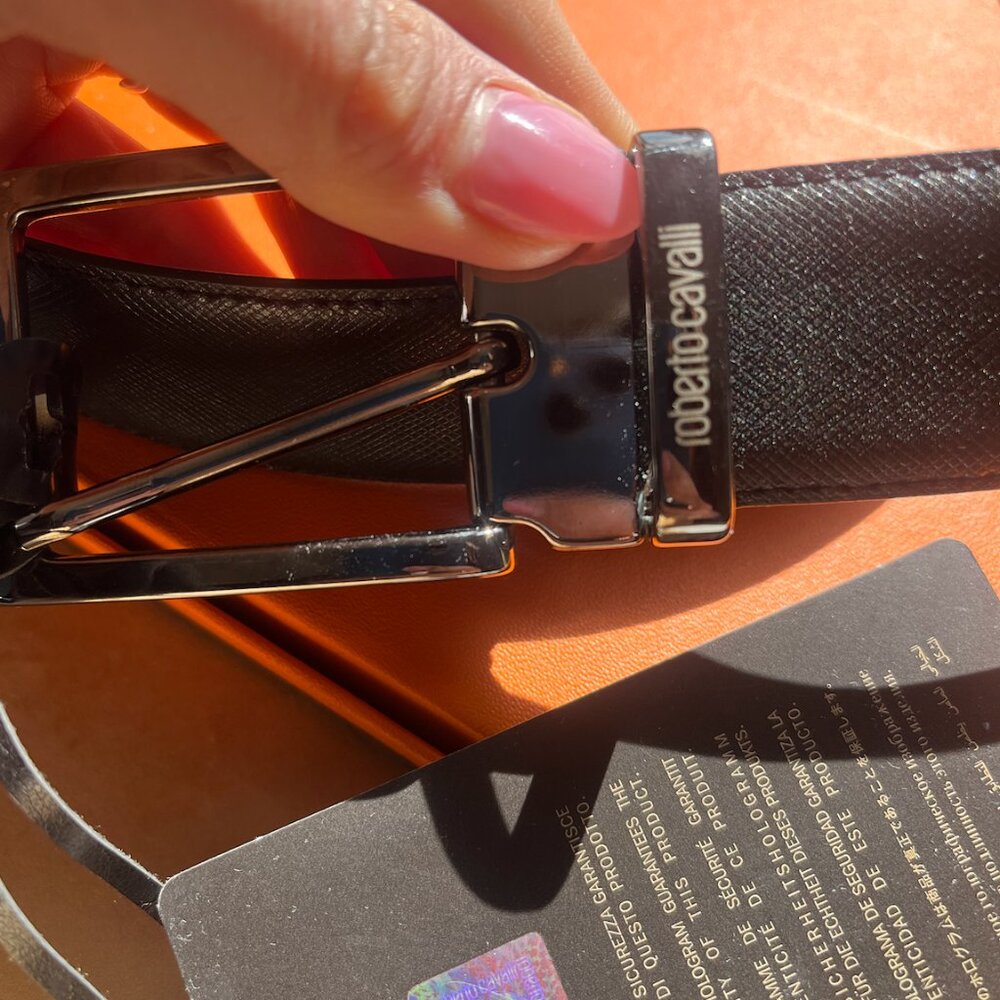 New with Tag Leather Roberto Cavalli, Mens Belt